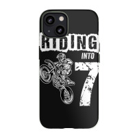 Riding Into 7 Years Old 7th Birthday Boy Dirt Bike Party Iphone 13 Case | Artistshot