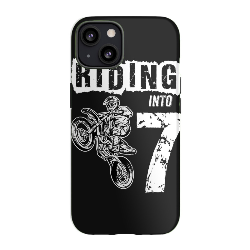 Riding Into 7 Years Old 7th Birthday Boy Dirt Bike Party Iphone 13 Case | Artistshot