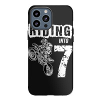 Riding Into 7 Years Old 7th Birthday Boy Dirt Bike Party Iphone 13 Pro Max Case | Artistshot