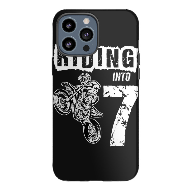 Riding Into 7 Years Old 7th Birthday Boy Dirt Bike Party Iphone 13 Pro Max Case | Artistshot