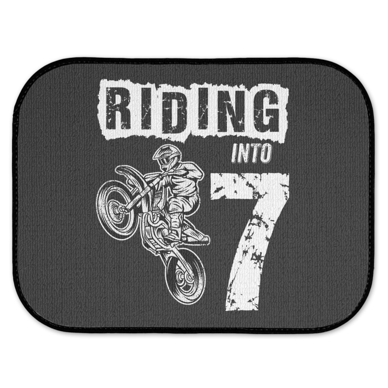 Riding Into 7 Years Old 7th Birthday Boy Dirt Bike Party Rear Car Mat | Artistshot