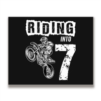 Riding Into 7 Years Old 7th Birthday Boy Dirt Bike Party Metal Print Horizontal | Artistshot