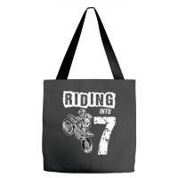 Riding Into 7 Years Old 7th Birthday Boy Dirt Bike Party Tote Bags | Artistshot