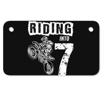 Riding Into 7 Years Old 7th Birthday Boy Dirt Bike Party Motorcycle License Plate | Artistshot