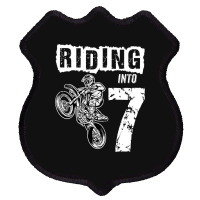 Riding Into 7 Years Old 7th Birthday Boy Dirt Bike Party Shield Patch | Artistshot