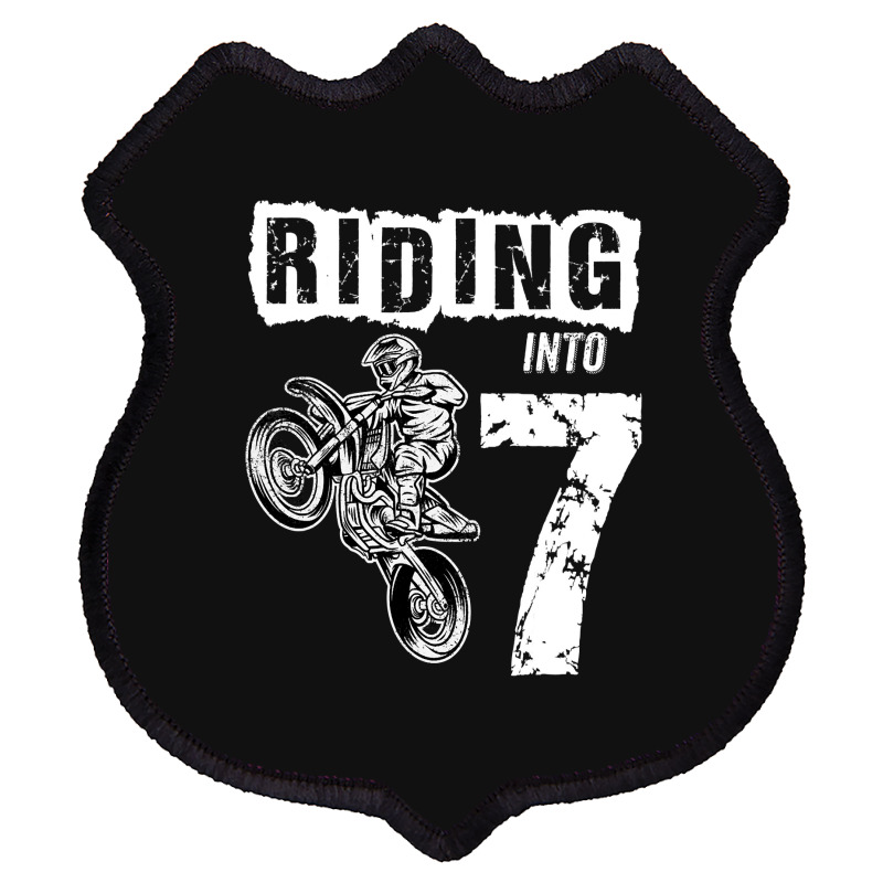 Riding Into 7 Years Old 7th Birthday Boy Dirt Bike Party Shield Patch | Artistshot