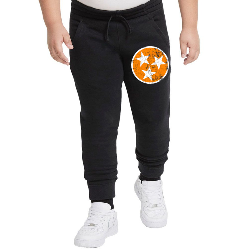 Distressed 3 Star Tn State Orange And White Tennessee Flag Long Sleeve Youth Jogger by cm-arts | Artistshot