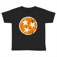 Distressed 3 Star Tn State Orange And White Tennessee Flag Long Sleeve Toddler T-shirt | Artistshot