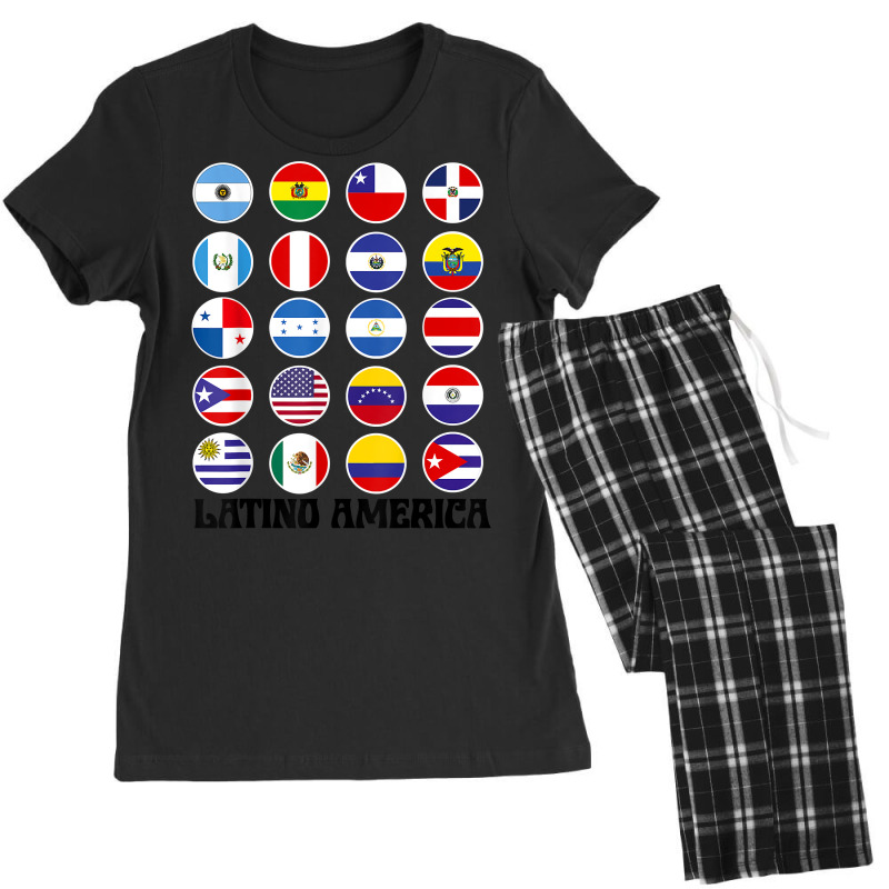 All Latin American Flags Countries Latinoamerica Banderas T Shirt Women's Pajamas Set by cm-arts | Artistshot