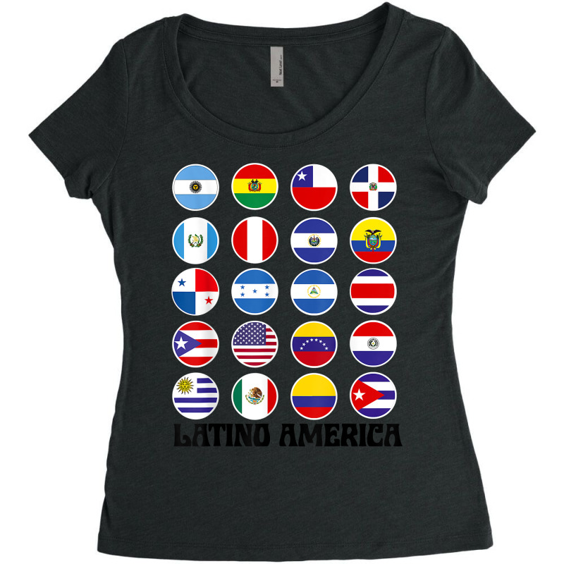 All Latin American Flags Countries Latinoamerica Banderas T Shirt Women's Triblend Scoop T-shirt by cm-arts | Artistshot