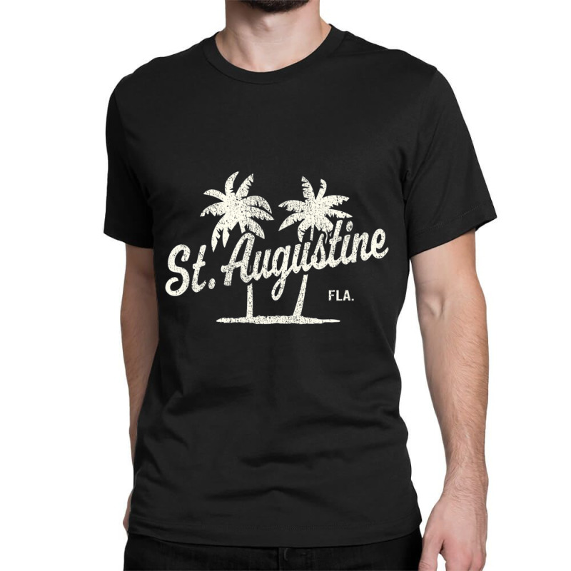 St. Augustine Florida Vintage 70s Palm Trees Classic T-shirt by Kosdapen517 | Artistshot