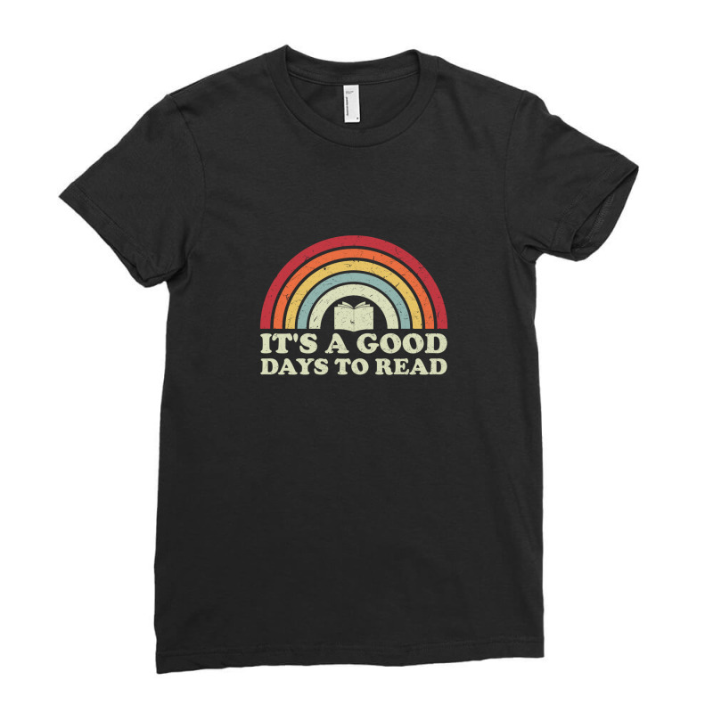 It's A Good Days To Read, Reading Rainbow Retro Ladies Fitted T-Shirt by NQ Artist | Artistshot