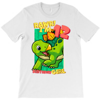 Rawr! I'm 12 Birthday Girls 12th Birthday Dino Stegosaurus T Shirt T-shirt | Artistshot