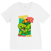 Rawr! I'm 12 Birthday Girls 12th Birthday Dino Stegosaurus T Shirt V-neck Tee | Artistshot