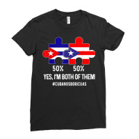 Half Cuban Half Dominican Flag Map Combined Cuba Rd T Shirt Ladies Fitted T-shirt | Artistshot