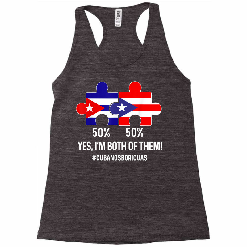 Half Cuban Half Dominican Flag Map Combined Cuba Rd T Shirt Racerback Tank by cm-arts | Artistshot