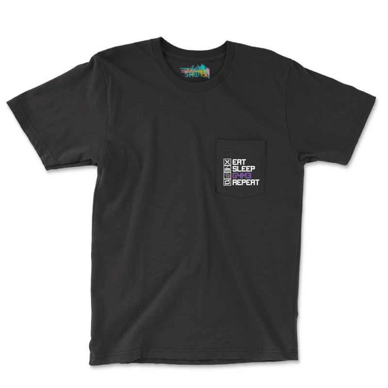 Eat Sleep Game Repeat Mmo Rpg Leetcode Leet Gift Pocket T-Shirt by RHONDAHARRISON | Artistshot