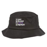 Eat Sleep Game Repeat Mmo Rpg Leetcode Leet Gift Bucket Hat | Artistshot