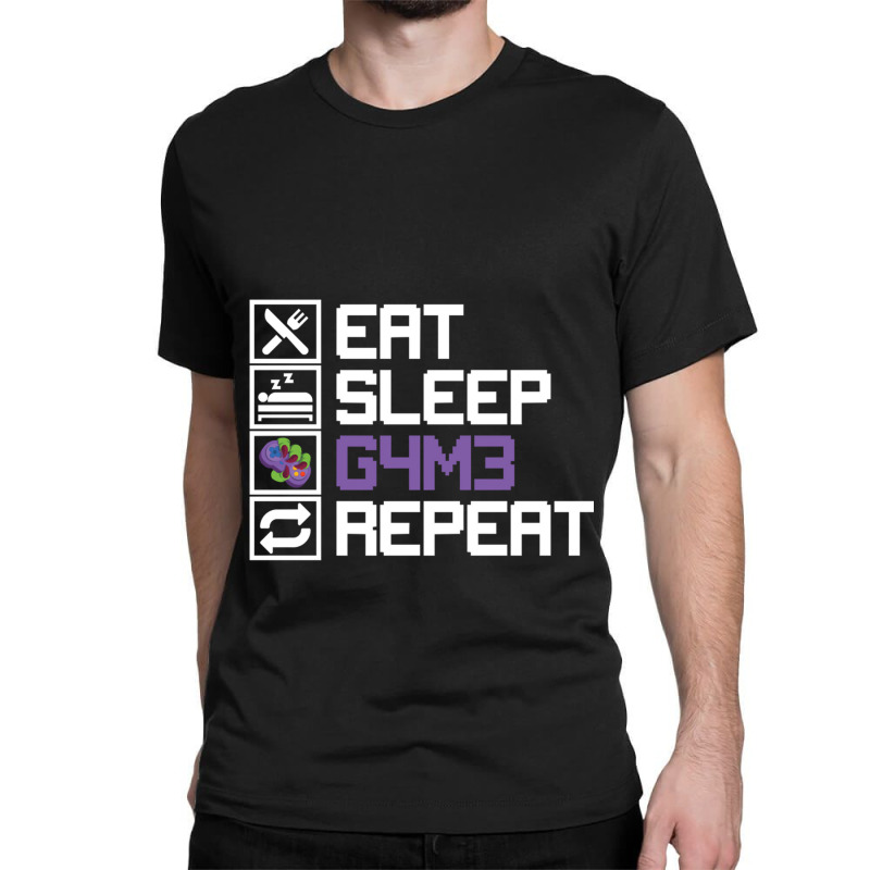 Eat Sleep Game Repeat Mmo Rpg Leetcode Leet Gift Classic T-shirt by RHONDAHARRISON | Artistshot