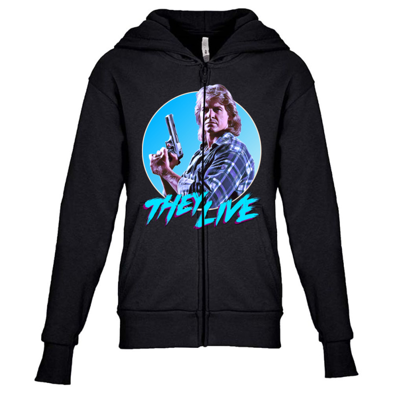 They Live Nada Retro Cult Classic Horror Fan Design Youth Zipper Hoodie by Kuwannin528 | Artistshot