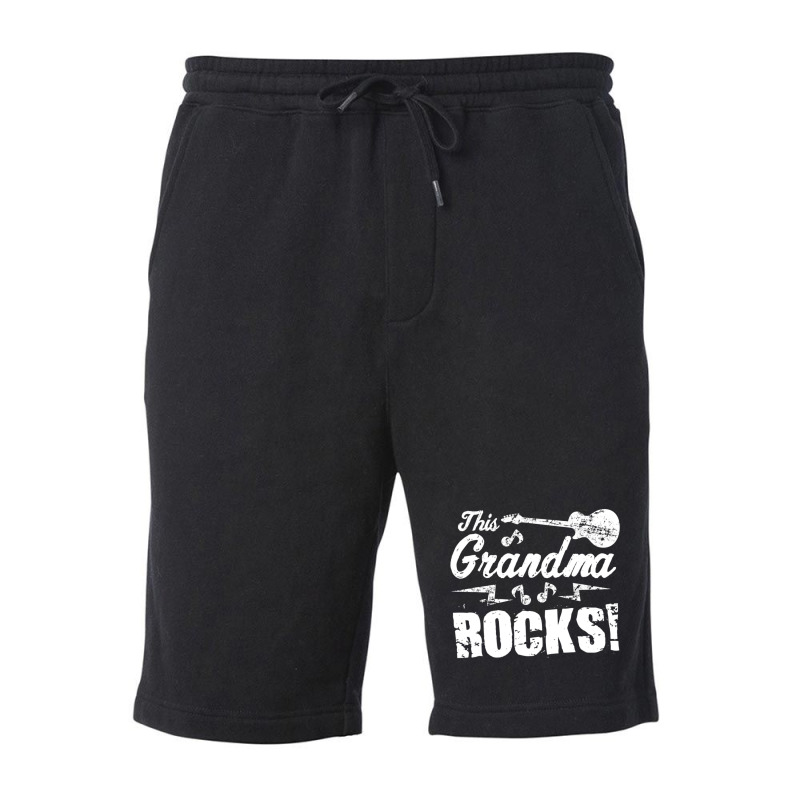 This Grandma Rocks Guitar Rock N Roll Fleece Short | Artistshot