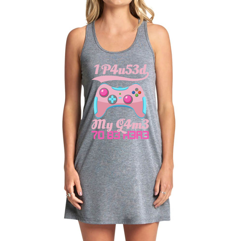 I Paused My Game To Be Here Gamer Girl Leetspeak Tank Dress by RHONDAHARRISON | Artistshot