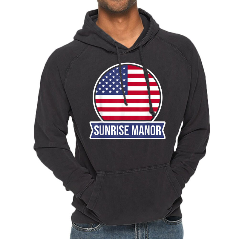 Sunrise Manor   Usa   American Place Name Us Flag Design T Shirt Vintage Hoodie by leiseyxlmorit | Artistshot