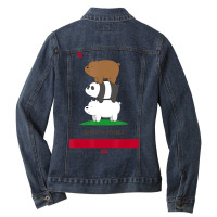 Mens We Bare Bears California Flag Ladies Denim Jacket | Artistshot