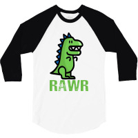 Dinosaur Rawr 3/4 Sleeve Shirt | Artistshot