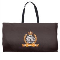 No Man Is Perfect Except Those Born In 1943 Weekender Totes | Artistshot