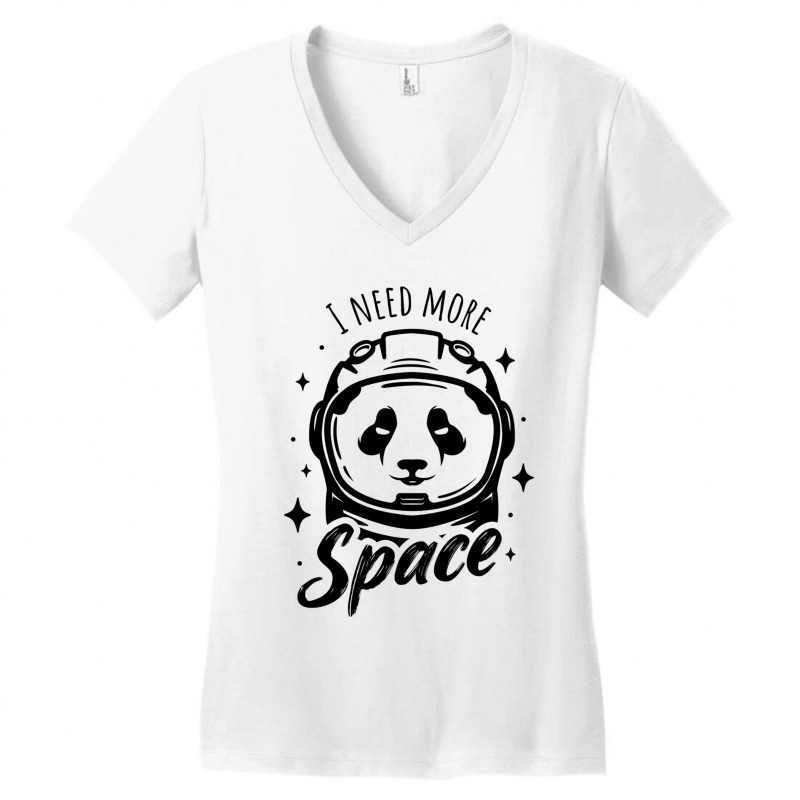 I Need More Space Funny   - Funny Astronaut Panda - Funny Space Astron Women's V-Neck T-Shirt by cm-arts | Artistshot