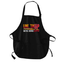 Line 'em Up We're Doing Sporting Clays Shotgun Clay Shooting T Shirt Medium-length Apron | Artistshot