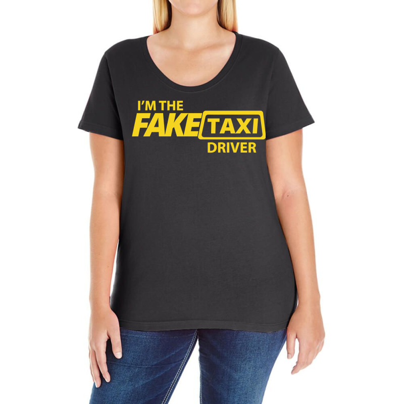 Fake Taxi Driver Pullover Hoodie Ladies Curvy T-Shirt by cm-arts | Artistshot