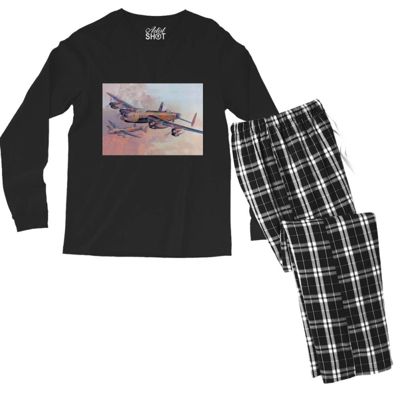 Avro Lancaster-1c5qt Men's Long Sleeve Pajama Set by Kanmosrin52 | Artistshot