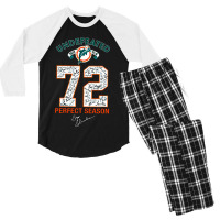 Miami Dolphin Undefeated Men's 3/4 Sleeve Pajama Set | Artistshot