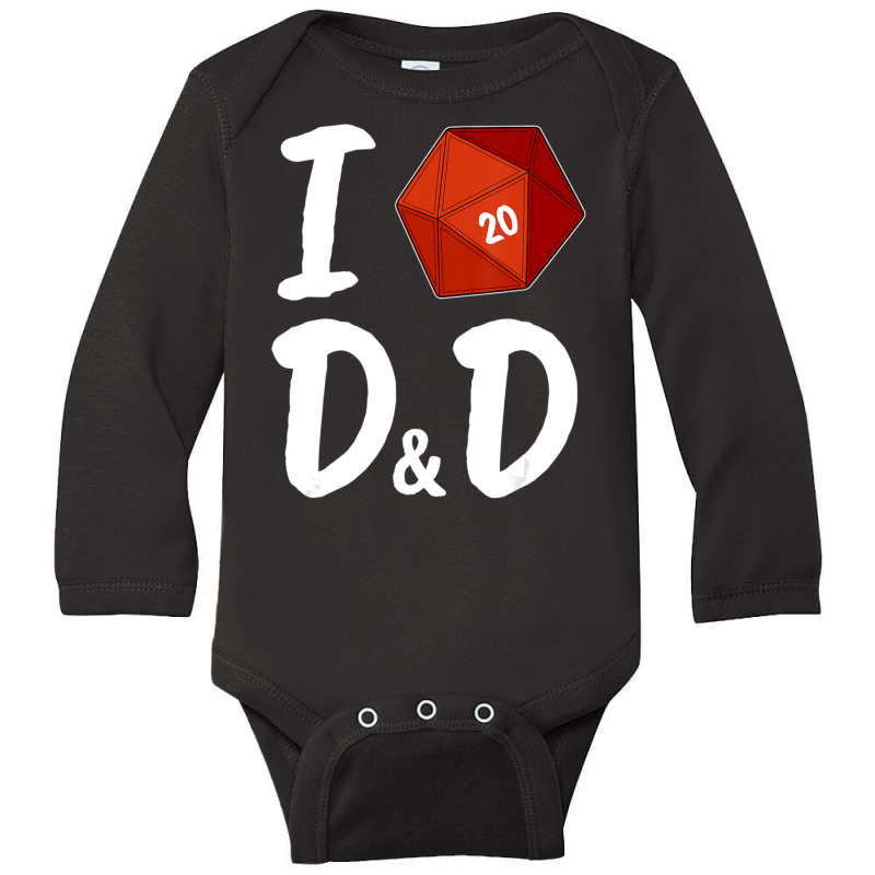 Fantasy W 20 Dice I Love D And D Tabletop Role Play Long Sleeve Baby Bodysuit by hotoancuong | Artistshot