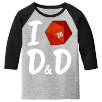 Fantasy W 20 Dice I Love D And D Tabletop Role Play Youth 3/4 Sleeve | Artistshot