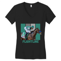 Flightline Horse Racing Thoroughbred Del Mar Santa Anita Sweatshirt Women's V-neck T-shirt | Artistshot