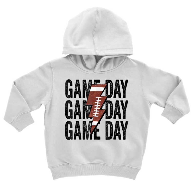 Vintage Game Day Football Lightning Bolt Funny Team Sport T Shirt Toddler Hoodie by cm-arts | Artistshot