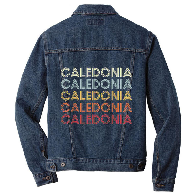 Caledonia Michigan Caledonia Mi Retro Vintage Text T Shirt Men Denim Jacket by cm-arts | Artistshot