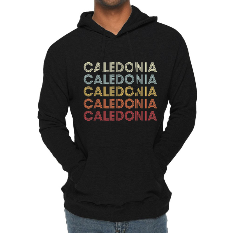 Caledonia Michigan Caledonia Mi Retro Vintage Text T Shirt Lightweight Hoodie by cm-arts | Artistshot