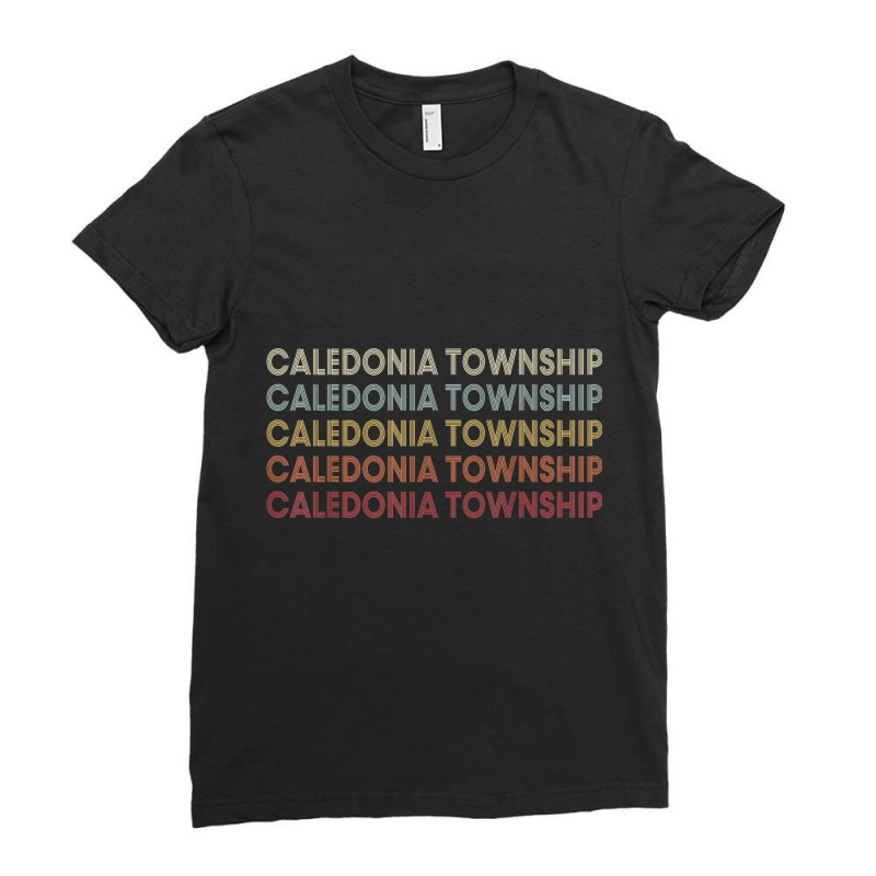 Caledonia Township Michigan Caledonia Township Mi Retro T Shirt Ladies Fitted T-Shirt by cm-arts | Artistshot