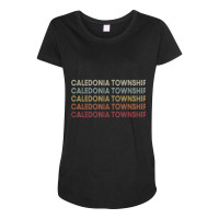 Caledonia Township Michigan Caledonia Township Mi Retro T Shirt Maternity Scoop Neck T-shirt | Artistshot