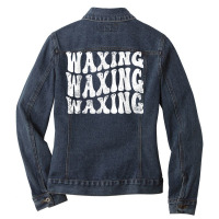 Vintage Waxing Pun Waxing Esthetician Retro Waxing T Shirt Ladies Denim Jacket | Artistshot