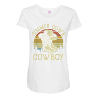 Simmer Down Cowboy Hat Western Country Music T Shirt Maternity Scoop Neck T-shirt | Artistshot