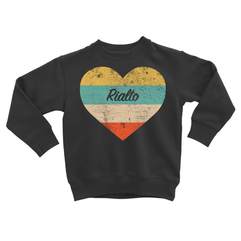 I Love Rialto California Vintage Distressed Retro Pullover Hoodie Toddler Sweatshirt by vacheu | Artistshot