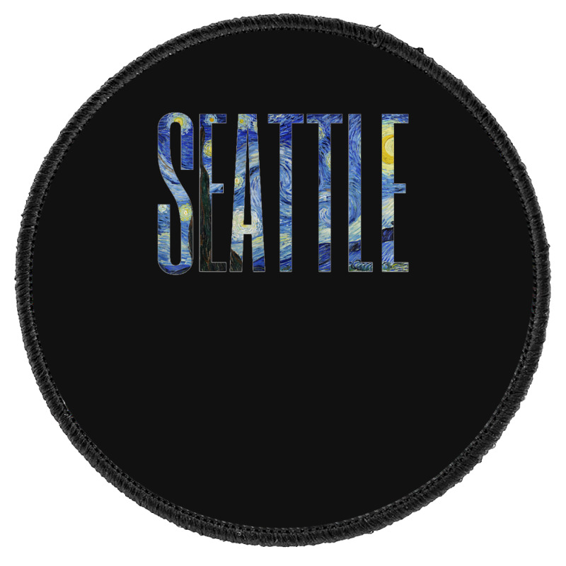 Seattle Van Gogh Starry Night Art Vincent Van Gogh Painting Round Patch | Artistshot