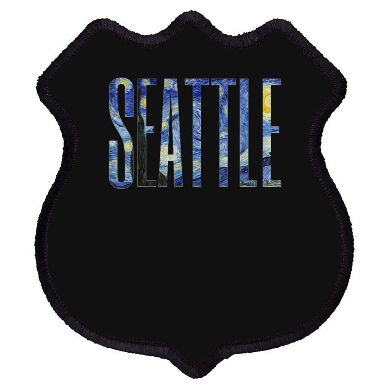 Seattle Van Gogh Starry Night Art Vincent Van Gogh Painting Shield Patch | Artistshot