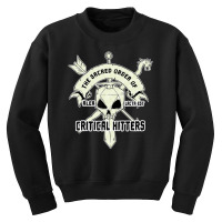 Retro Sacred Order Critical Hitters 20 Side Skull Youth Sweatshirt | Artistshot