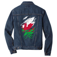 Wales Flag Welsh Dragon Baner Y Ddraig Goch Cardiff Heritage T Shirt Men Denim Jacket | Artistshot